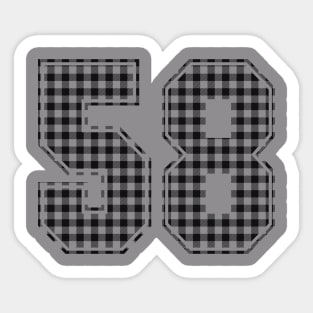 Plaid Number - 58 - Dark Sticker